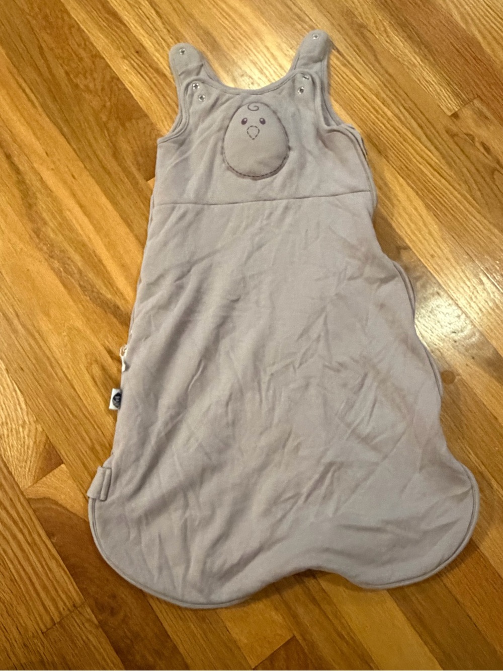 Nested Bean Light Gray Sleep Sack with Chick Face Applique